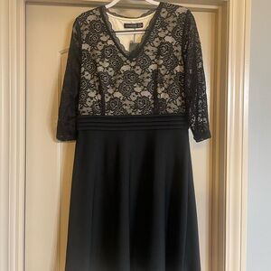 Lace Flare Party Dress-V-Neck-Size 12-NWT